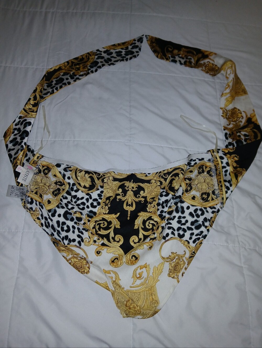 L'Atiste Baroque Leopard Handkerchief Halter Top - Picture 4 of 4